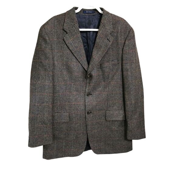 Ralph Ralph Lauren wool tan & black houndstooth sports jacket blazer 42 - Picture 1 of 6